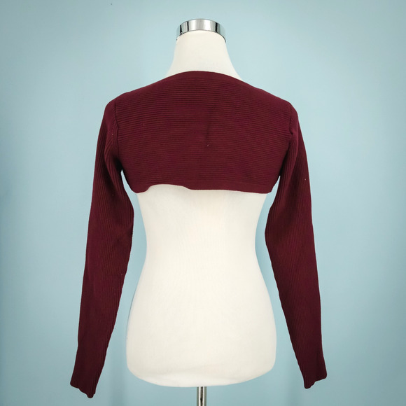 Hatch 3 Size Large L Joelle Burgundy Ribbed Long Sleeve Maternity Sweater Shrug - Picture 2 of 8